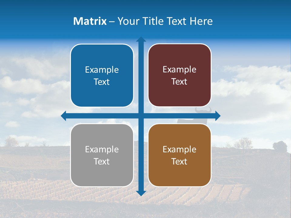 A Cow Standing On Top Of A Hill Under A Cloudy Blue Sky PowerPoint Template