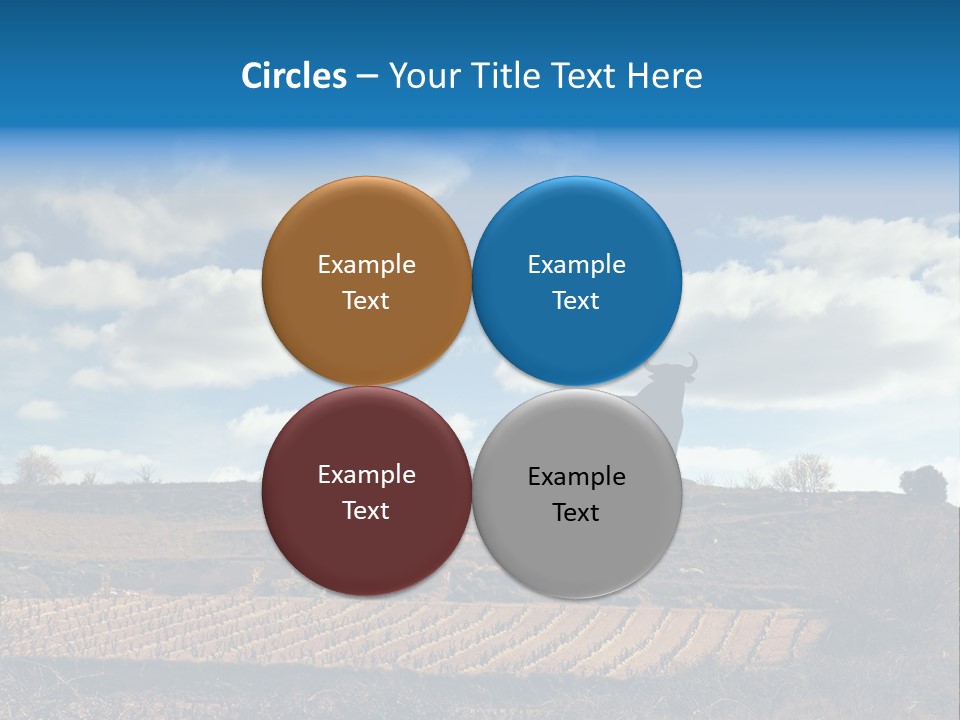 A Cow Standing On Top Of A Hill Under A Cloudy Blue Sky PowerPoint Template