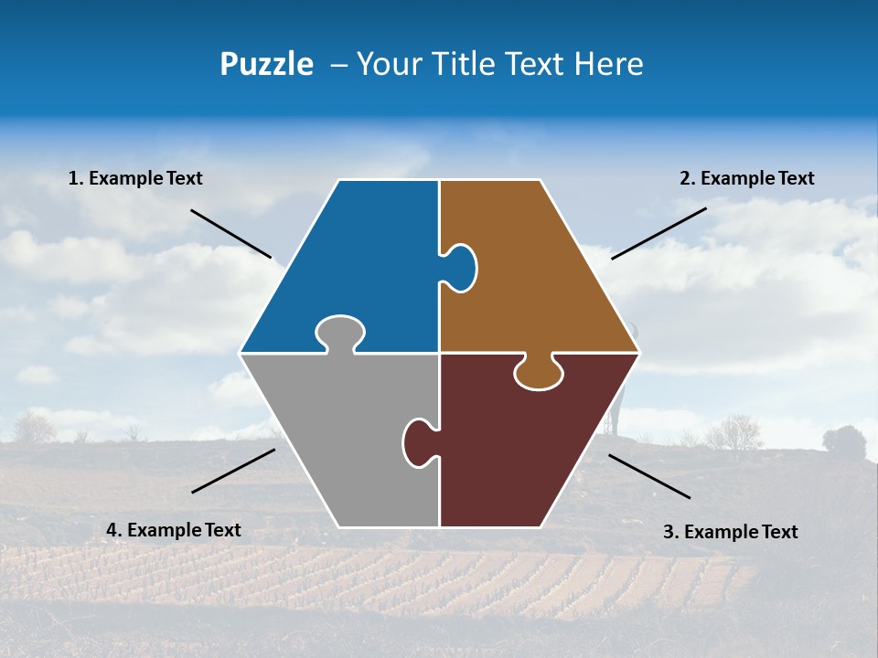 A Cow Standing On Top Of A Hill Under A Cloudy Blue Sky PowerPoint Template