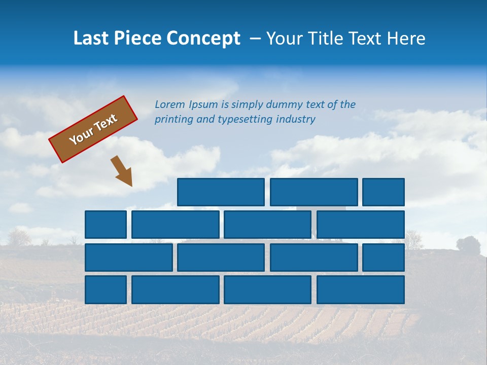 A Cow Standing On Top Of A Hill Under A Cloudy Blue Sky PowerPoint Template