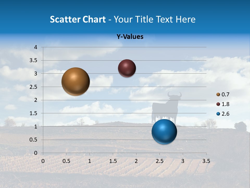 A Cow Standing On Top Of A Hill Under A Cloudy Blue Sky PowerPoint Template