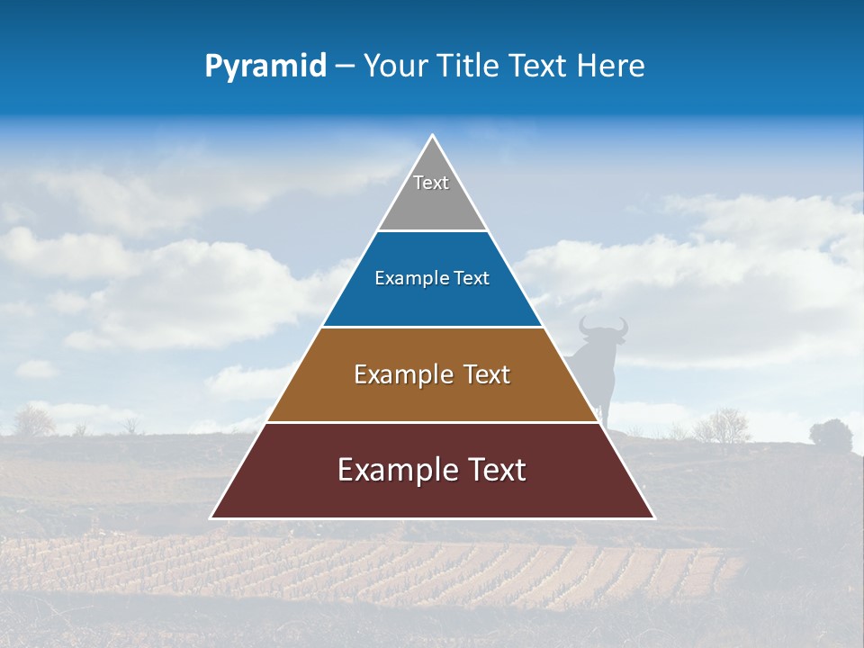 A Cow Standing On Top Of A Hill Under A Cloudy Blue Sky PowerPoint Template