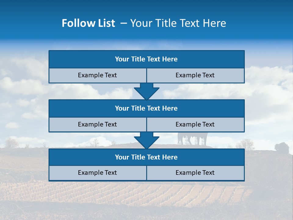 A Cow Standing On Top Of A Hill Under A Cloudy Blue Sky PowerPoint Template
