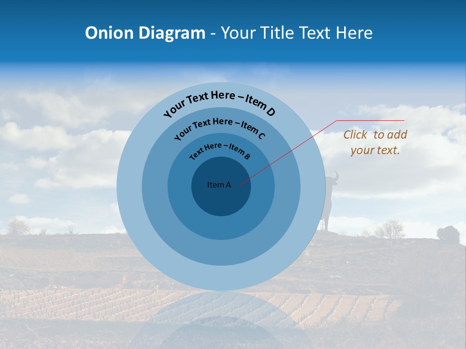A Cow Standing On Top Of A Hill Under A Cloudy Blue Sky PowerPoint Template