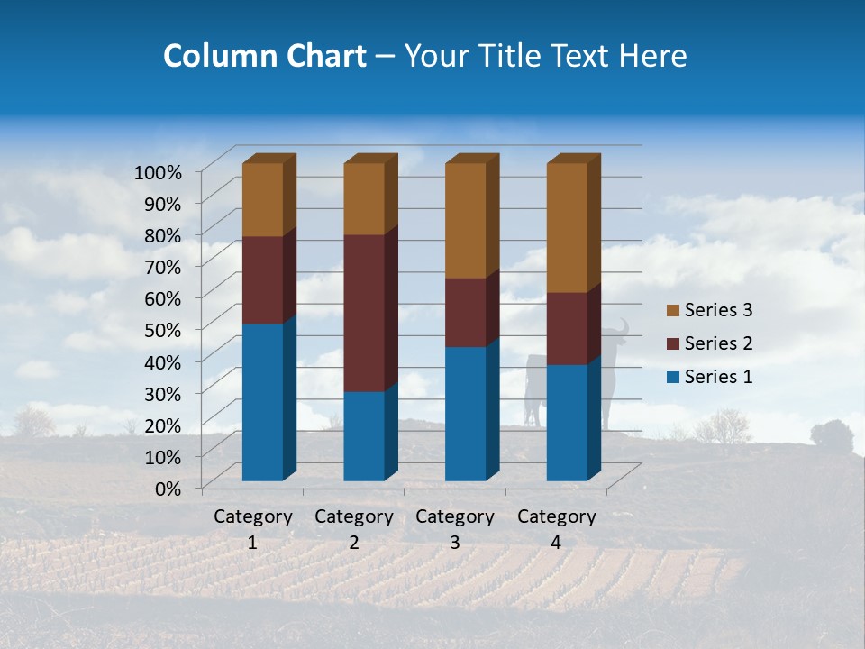 A Cow Standing On Top Of A Hill Under A Cloudy Blue Sky PowerPoint Template