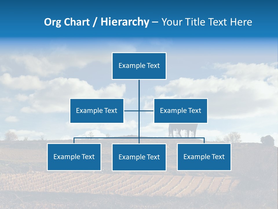 A Cow Standing On Top Of A Hill Under A Cloudy Blue Sky PowerPoint Template