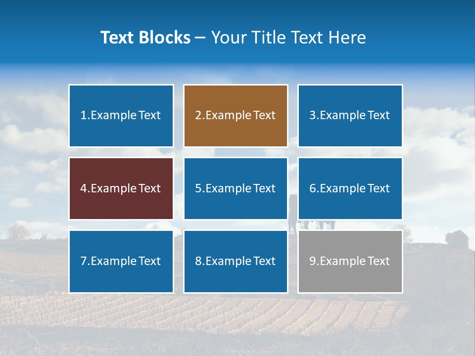A Cow Standing On Top Of A Hill Under A Cloudy Blue Sky PowerPoint Template