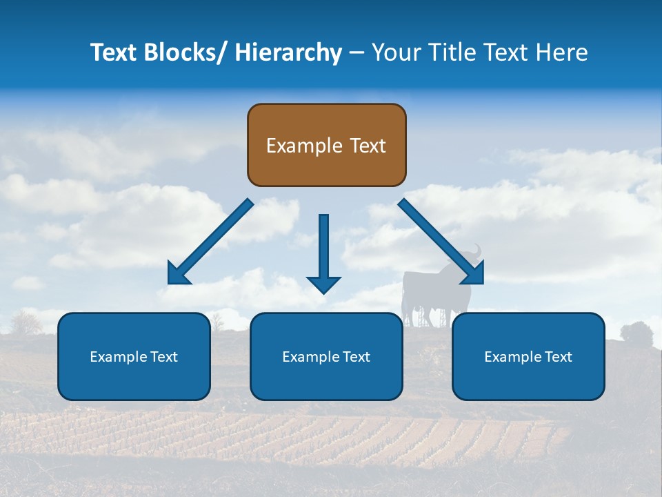 A Cow Standing On Top Of A Hill Under A Cloudy Blue Sky PowerPoint Template