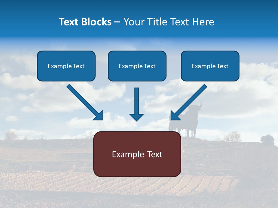 A Cow Standing On Top Of A Hill Under A Cloudy Blue Sky PowerPoint Template