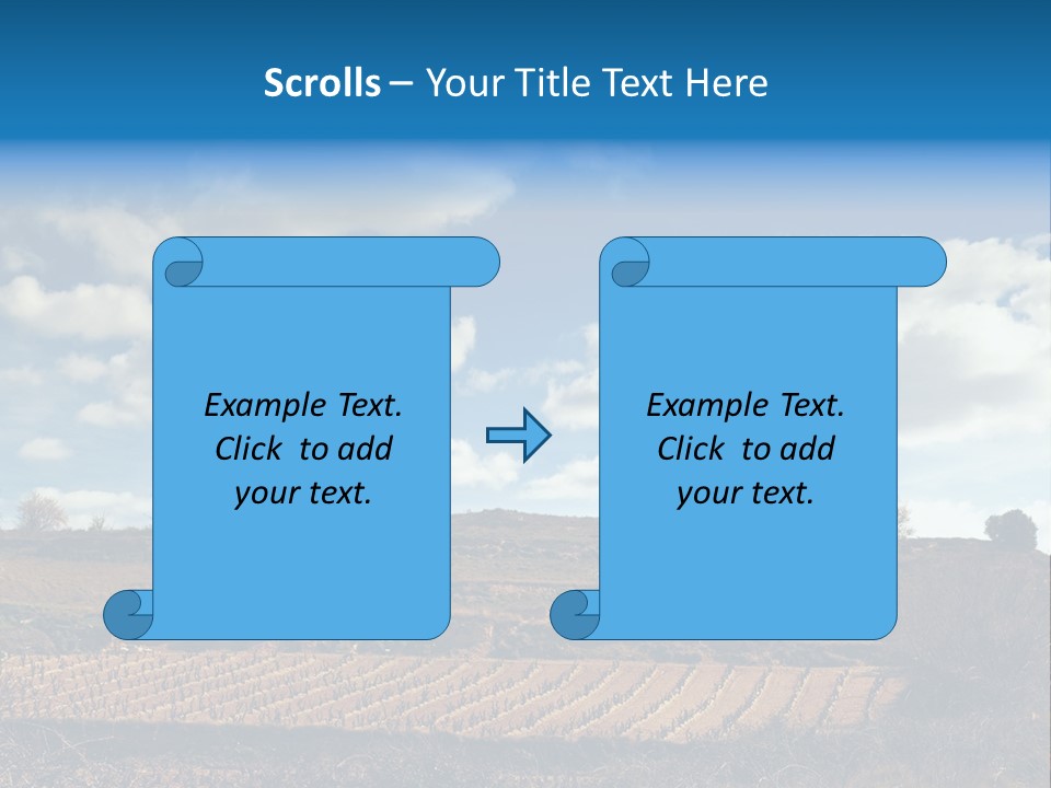A Cow Standing On Top Of A Hill Under A Cloudy Blue Sky PowerPoint Template