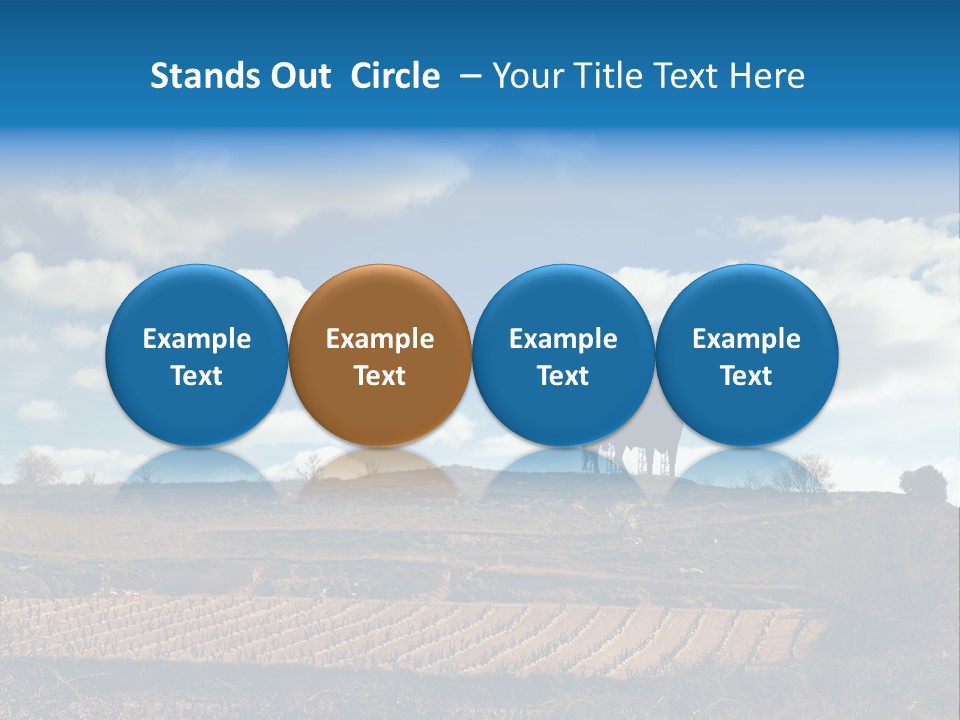 A Cow Standing On Top Of A Hill Under A Cloudy Blue Sky PowerPoint Template