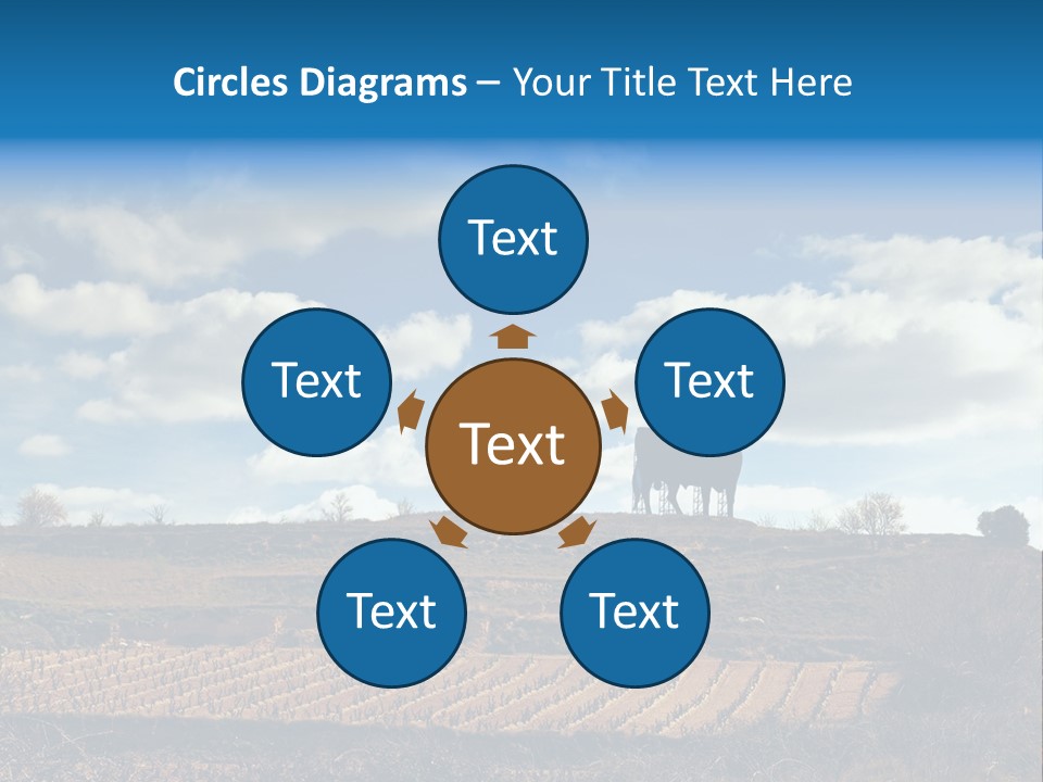 A Cow Standing On Top Of A Hill Under A Cloudy Blue Sky PowerPoint Template