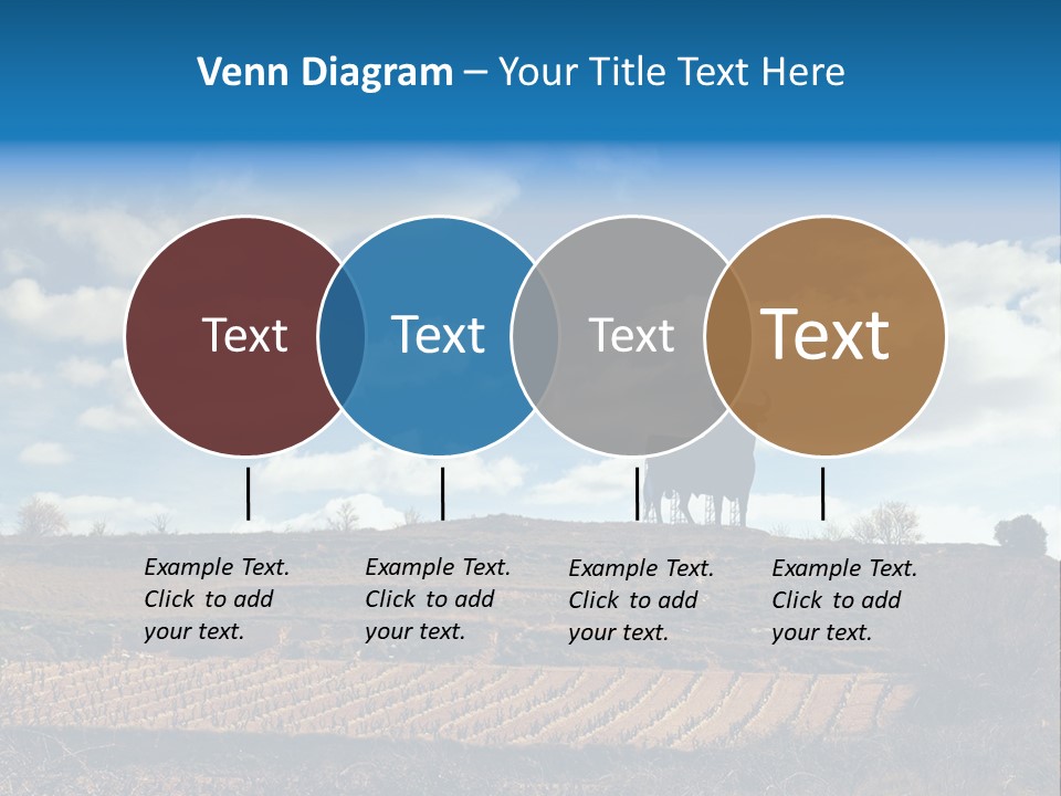 A Cow Standing On Top Of A Hill Under A Cloudy Blue Sky PowerPoint Template