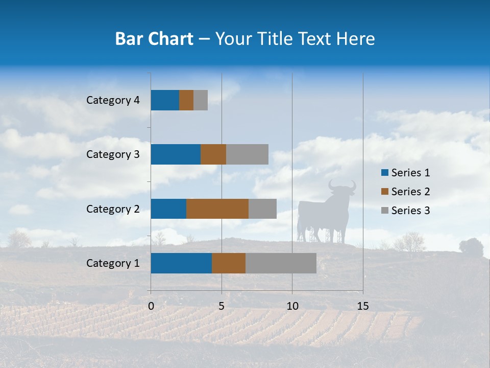 A Cow Standing On Top Of A Hill Under A Cloudy Blue Sky PowerPoint Template