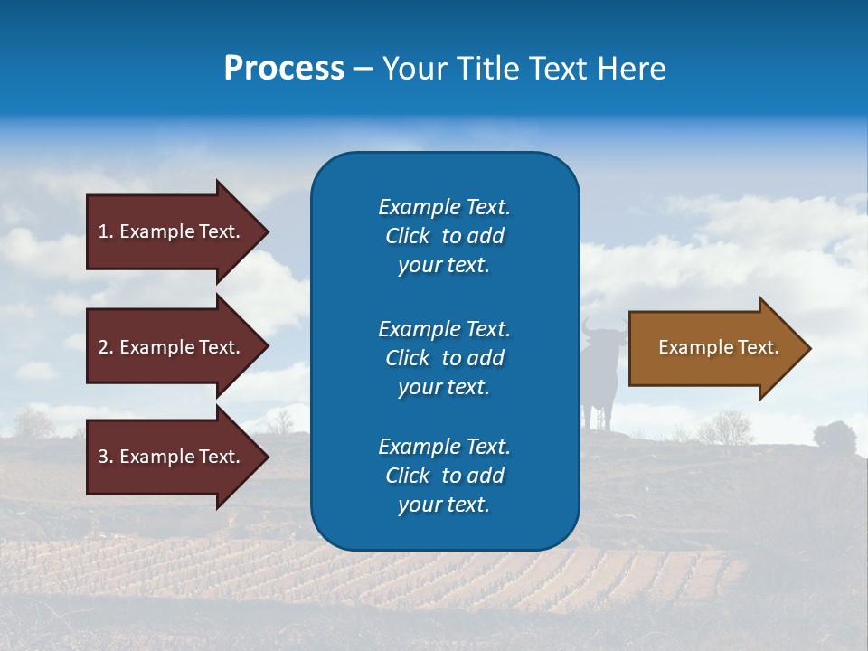 A Cow Standing On Top Of A Hill Under A Cloudy Blue Sky PowerPoint Template