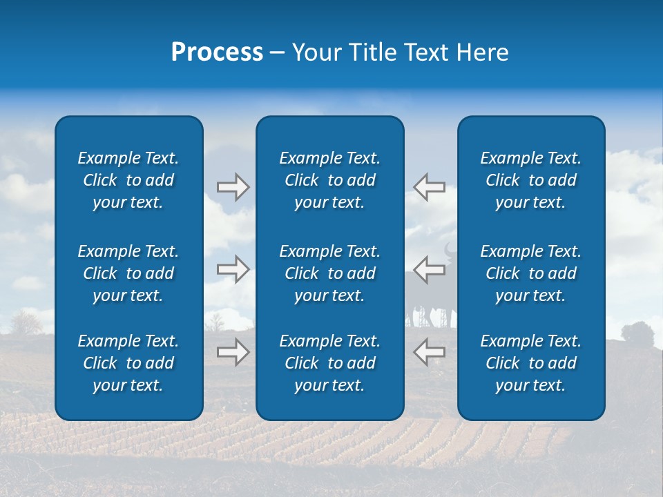 A Cow Standing On Top Of A Hill Under A Cloudy Blue Sky PowerPoint Template