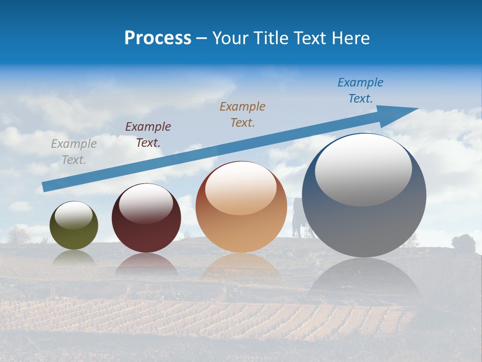 A Cow Standing On Top Of A Hill Under A Cloudy Blue Sky PowerPoint Template