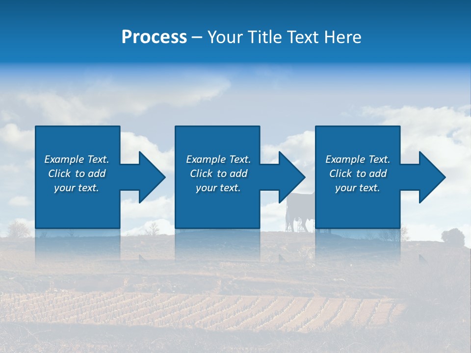 A Cow Standing On Top Of A Hill Under A Cloudy Blue Sky PowerPoint Template
