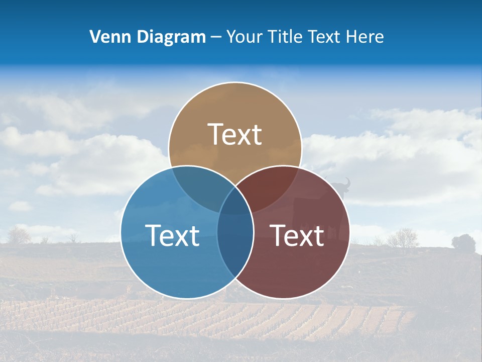 A Cow Standing On Top Of A Hill Under A Cloudy Blue Sky PowerPoint Template