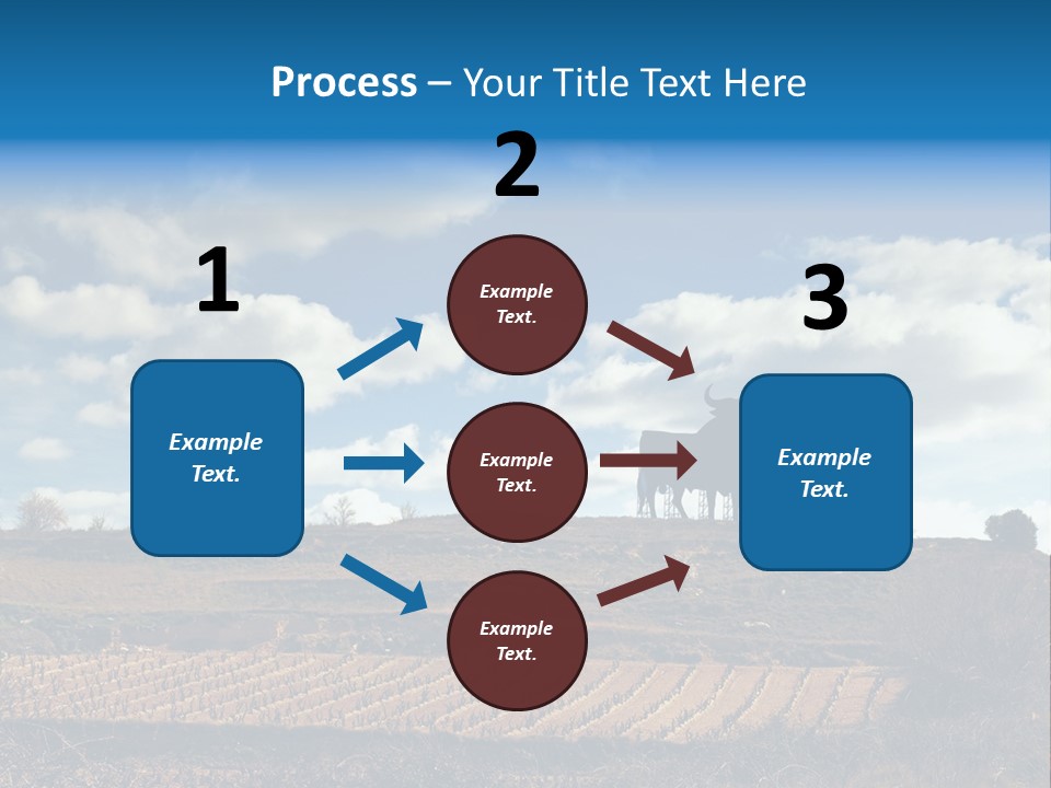 A Cow Standing On Top Of A Hill Under A Cloudy Blue Sky PowerPoint Template