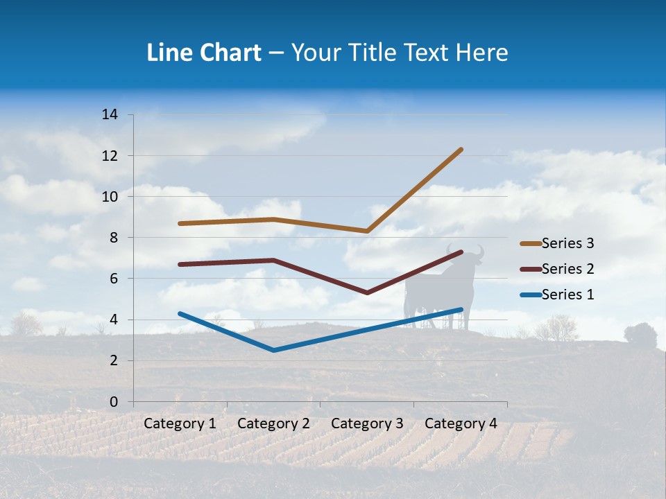 A Cow Standing On Top Of A Hill Under A Cloudy Blue Sky PowerPoint Template