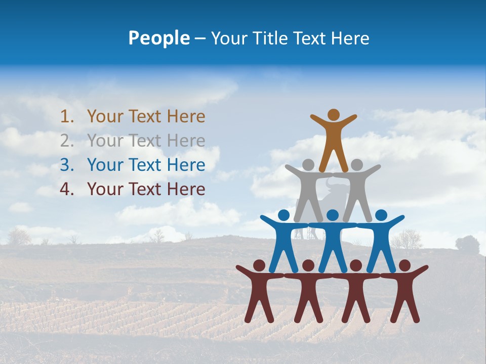 A Cow Standing On Top Of A Hill Under A Cloudy Blue Sky PowerPoint Template