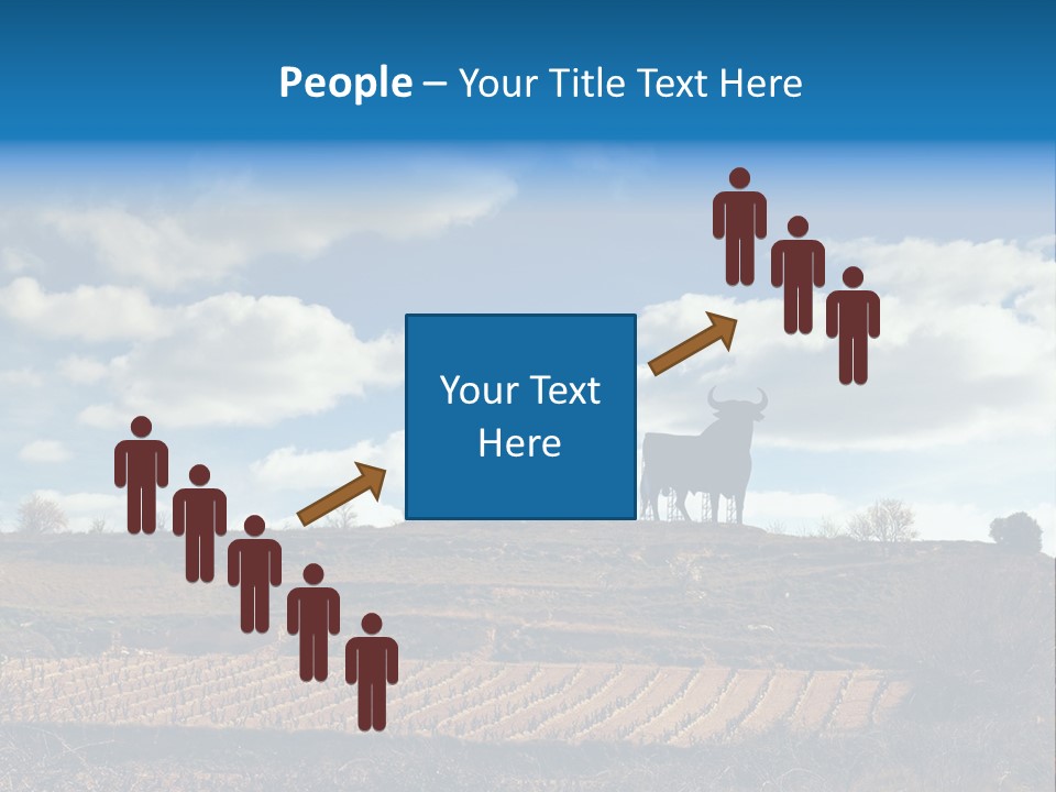 A Cow Standing On Top Of A Hill Under A Cloudy Blue Sky PowerPoint Template