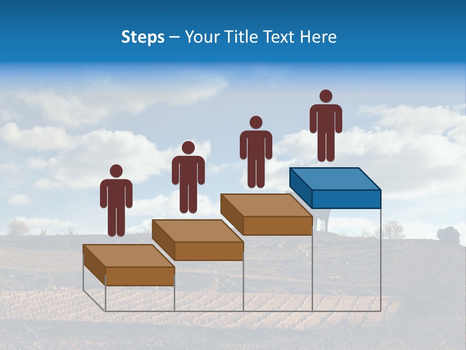 A Cow Standing On Top Of A Hill Under A Cloudy Blue Sky PowerPoint Template