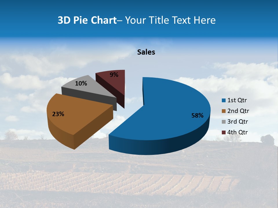 A Cow Standing On Top Of A Hill Under A Cloudy Blue Sky PowerPoint Template
