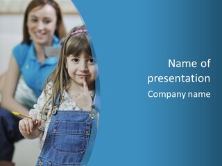 Sitting Childhood Mother PowerPoint Template