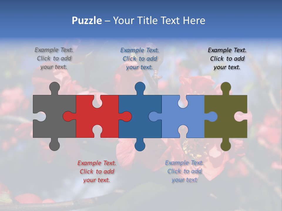 A Branch Of A Flowering Tree With Red Flowers PowerPoint Template