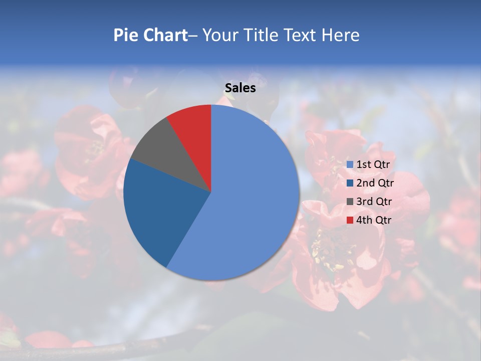 A Branch Of A Flowering Tree With Red Flowers PowerPoint Template