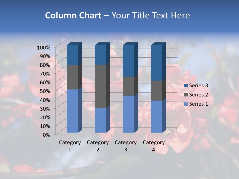 A Branch Of A Flowering Tree With Red Flowers PowerPoint Template