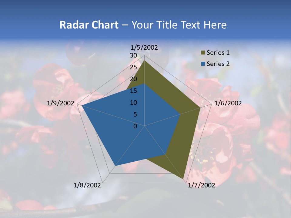 A Branch Of A Flowering Tree With Red Flowers PowerPoint Template