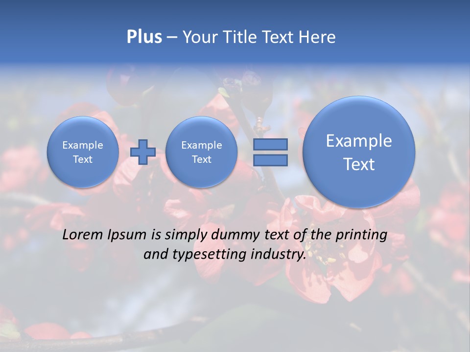 A Branch Of A Flowering Tree With Red Flowers PowerPoint Template