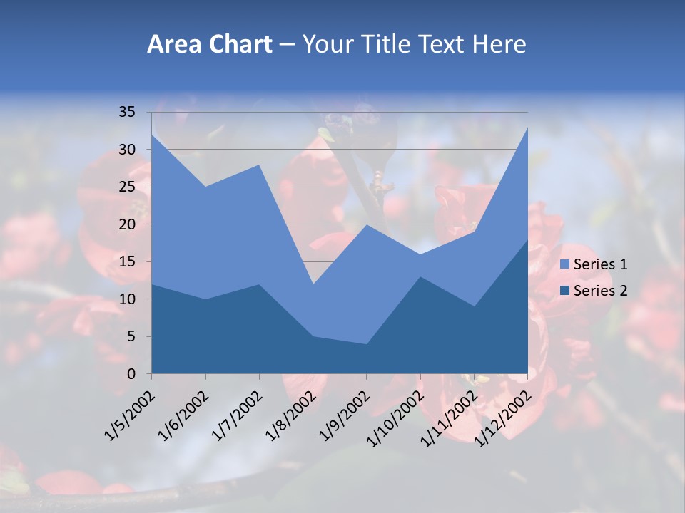 A Branch Of A Flowering Tree With Red Flowers PowerPoint Template