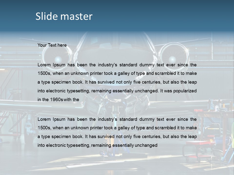 A Plane Is Parked Inside Of A Hangar PowerPoint Template