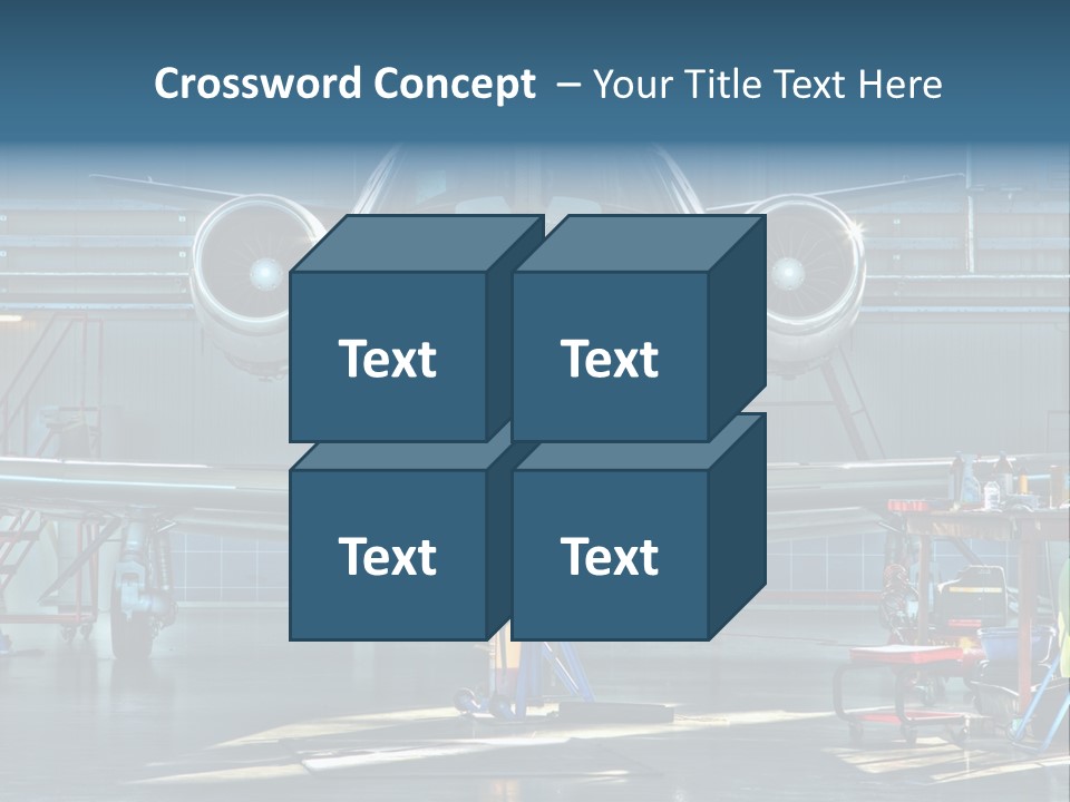 A Plane Is Parked Inside Of A Hangar PowerPoint Template