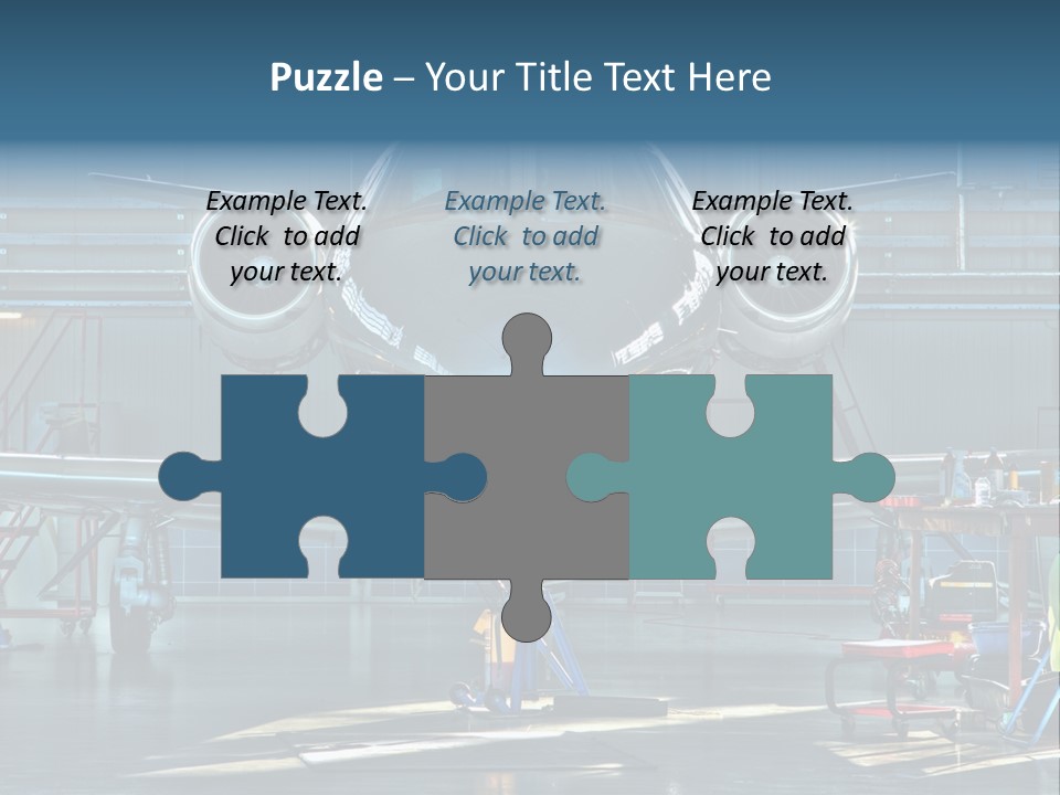 A Plane Is Parked Inside Of A Hangar PowerPoint Template