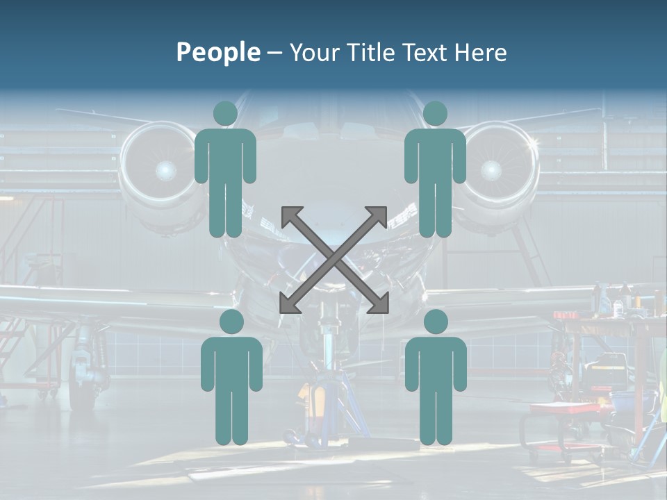 A Plane Is Parked Inside Of A Hangar PowerPoint Template