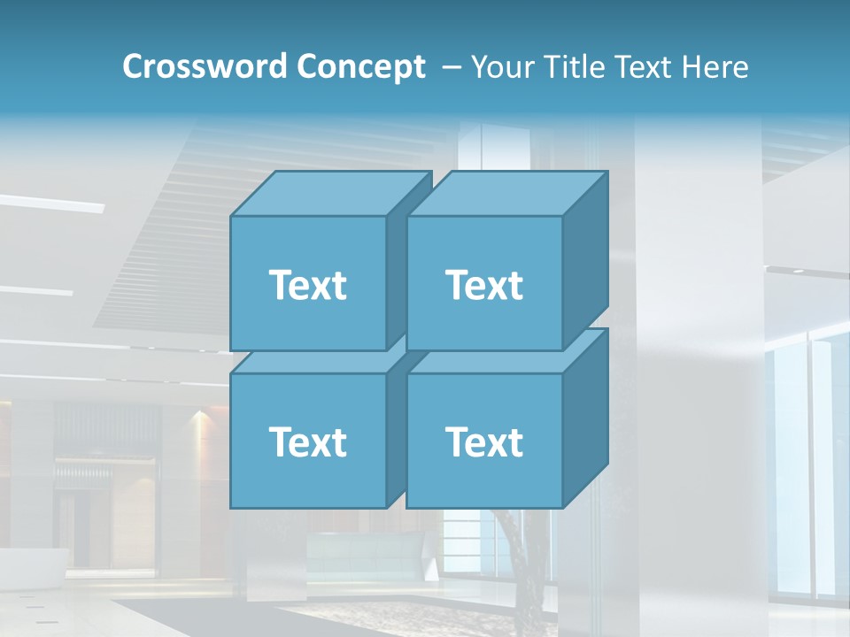A Large Room With A Tree In The Middle Of It PowerPoint Template