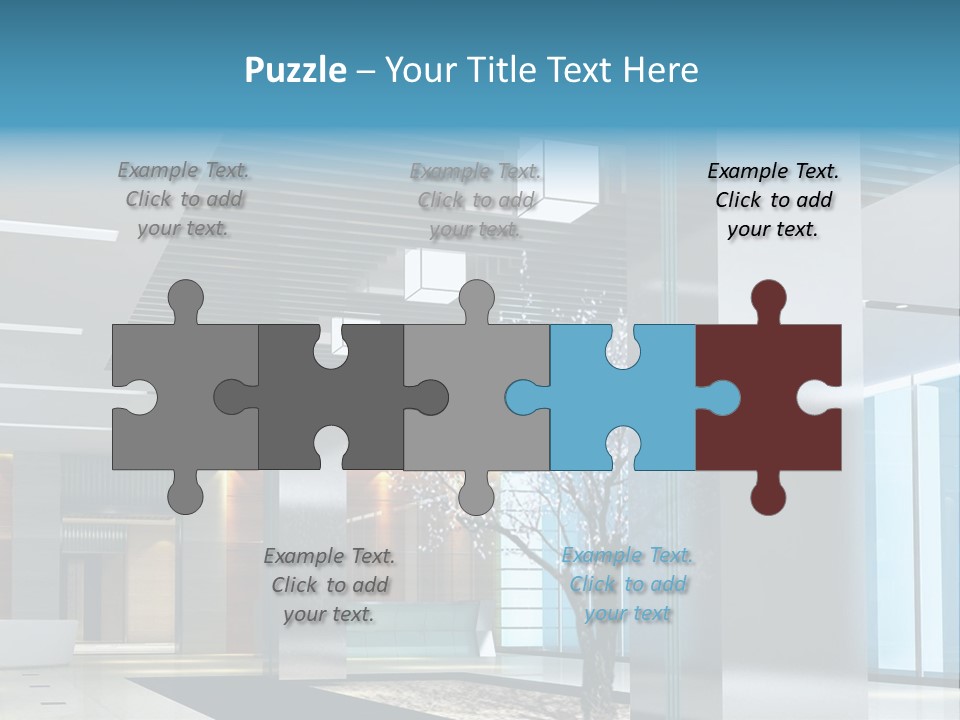 A Large Room With A Tree In The Middle Of It PowerPoint Template