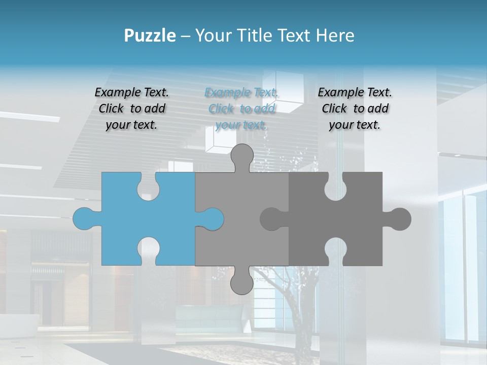 A Large Room With A Tree In The Middle Of It PowerPoint Template