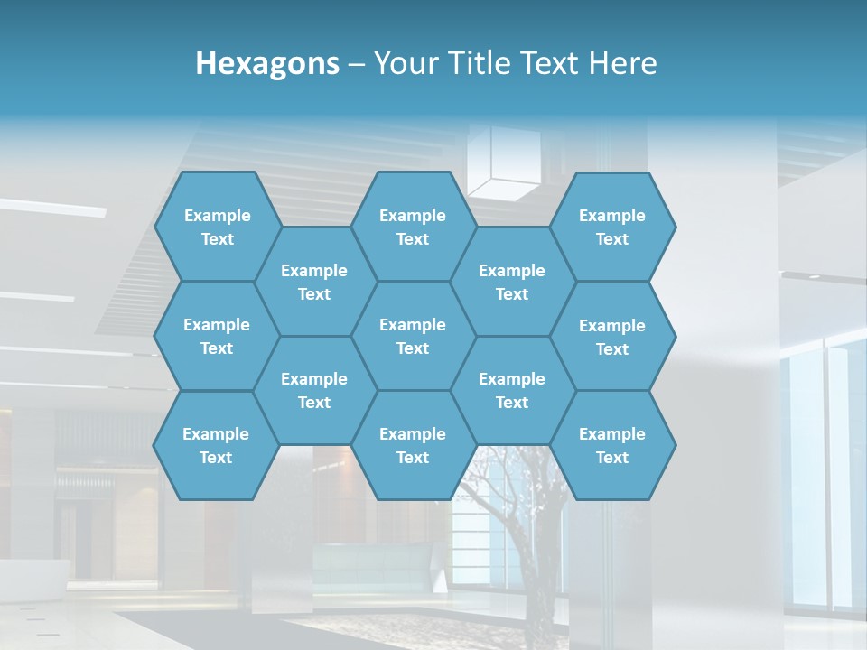 A Large Room With A Tree In The Middle Of It PowerPoint Template