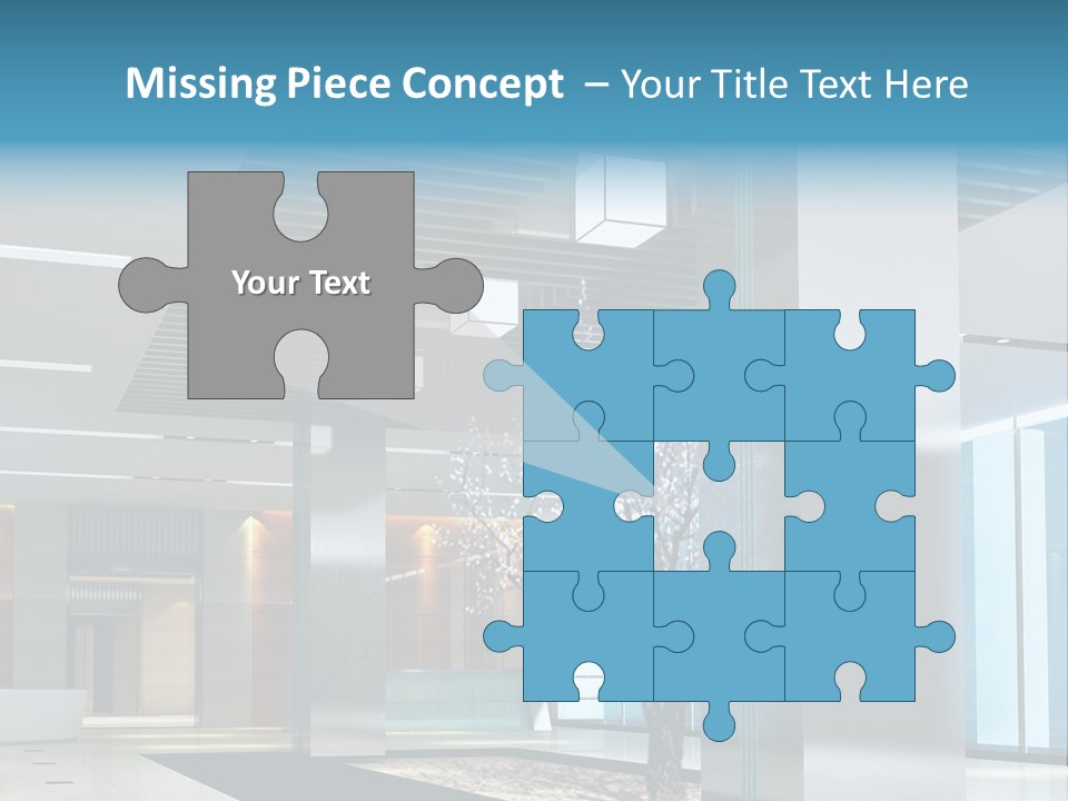 A Large Room With A Tree In The Middle Of It PowerPoint Template