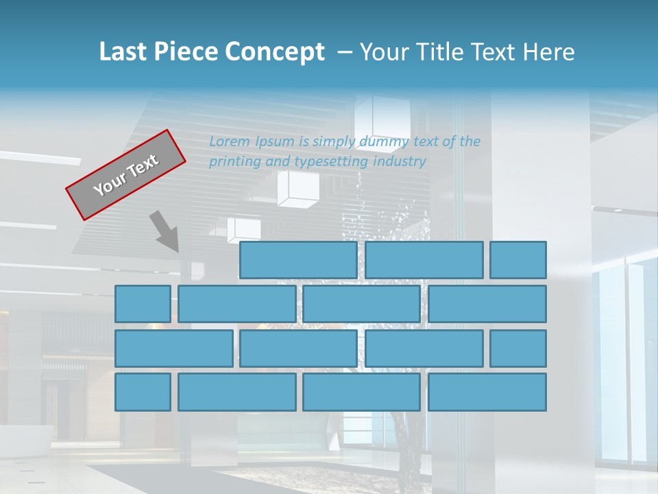 A Large Room With A Tree In The Middle Of It PowerPoint Template