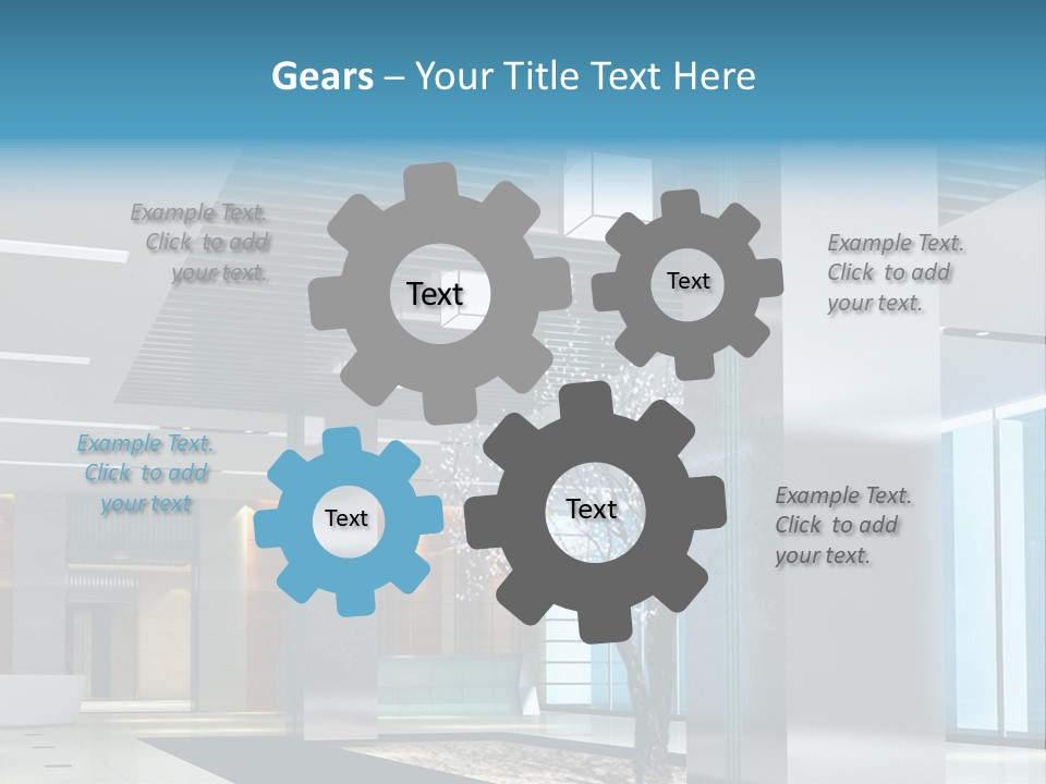 A Large Room With A Tree In The Middle Of It PowerPoint Template