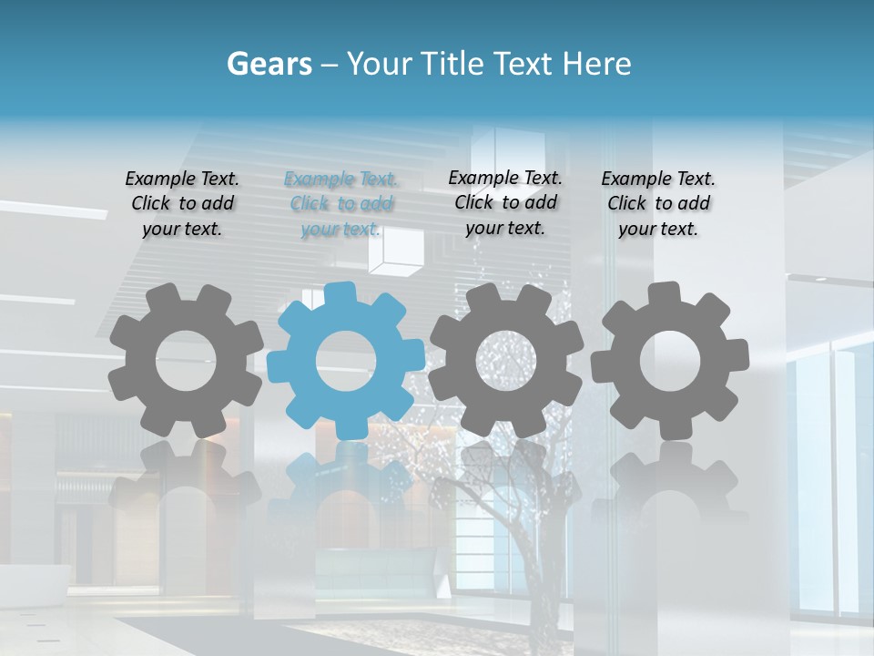 A Large Room With A Tree In The Middle Of It PowerPoint Template