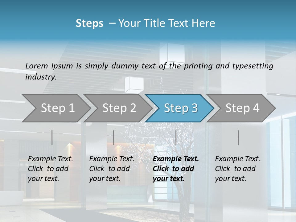 A Large Room With A Tree In The Middle Of It PowerPoint Template
