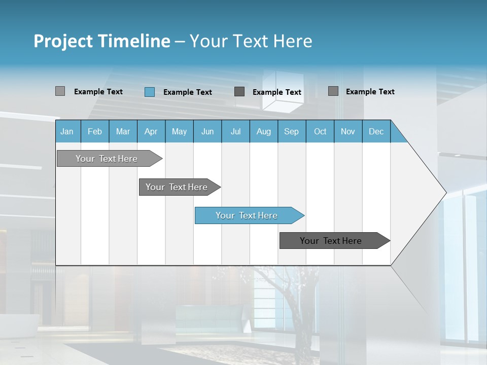 A Large Room With A Tree In The Middle Of It PowerPoint Template